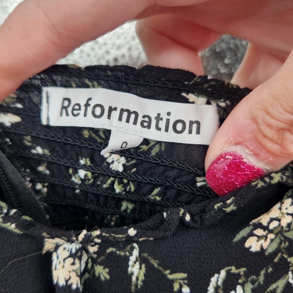 Reformation Remi Floral Mini Dress‎ 0 - Picture 3 of 6